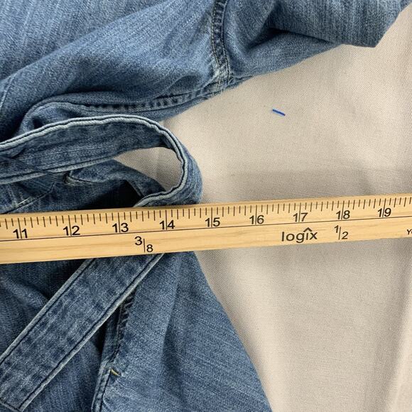 Polo Ralph Lauren Girls Dress 12 Denim Shirt Button Up Flare Pockets Belt jean - Picture 8 of 8